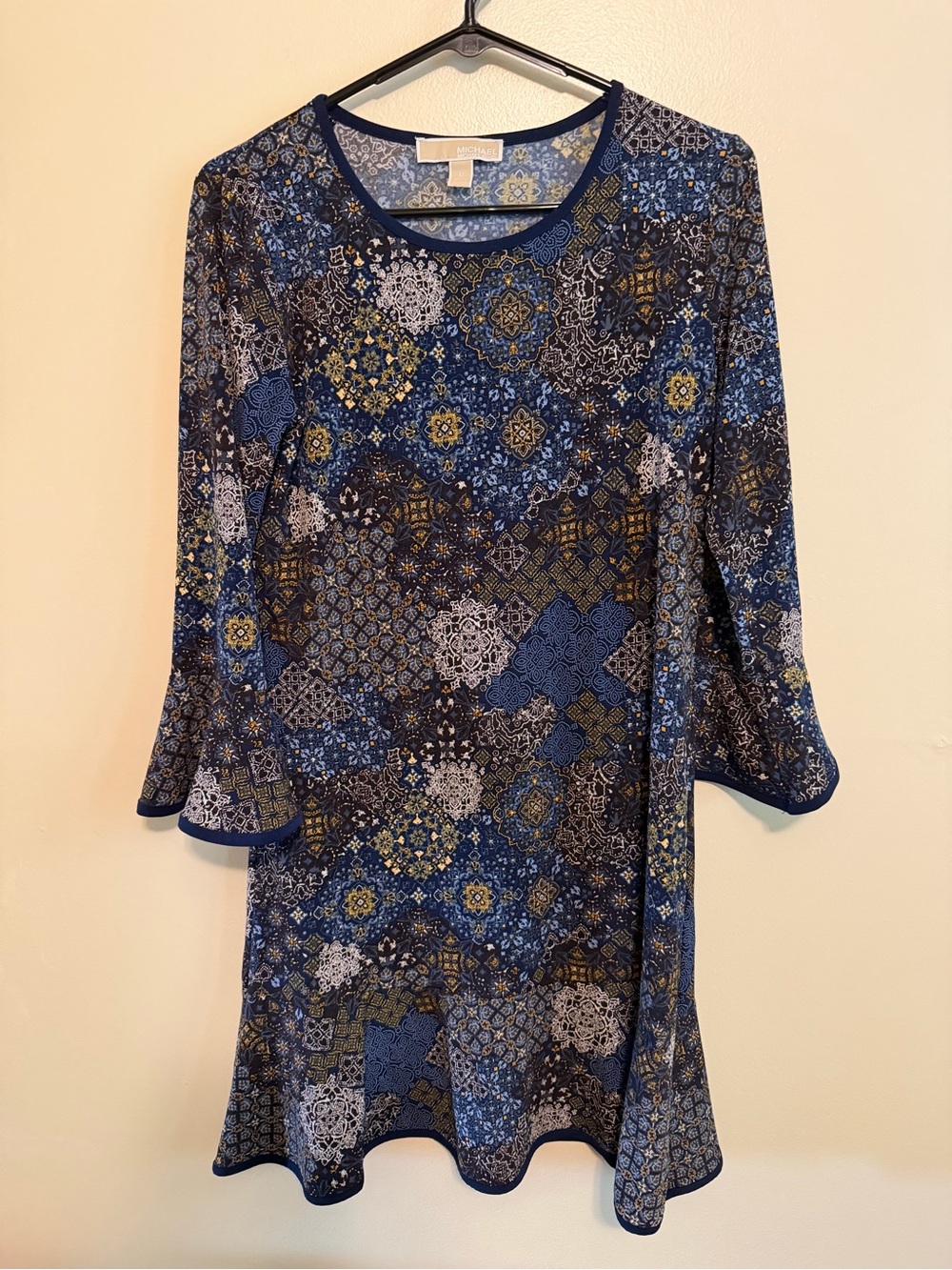 Michael Kors Blue Mosaic Scoop Neck Tunic